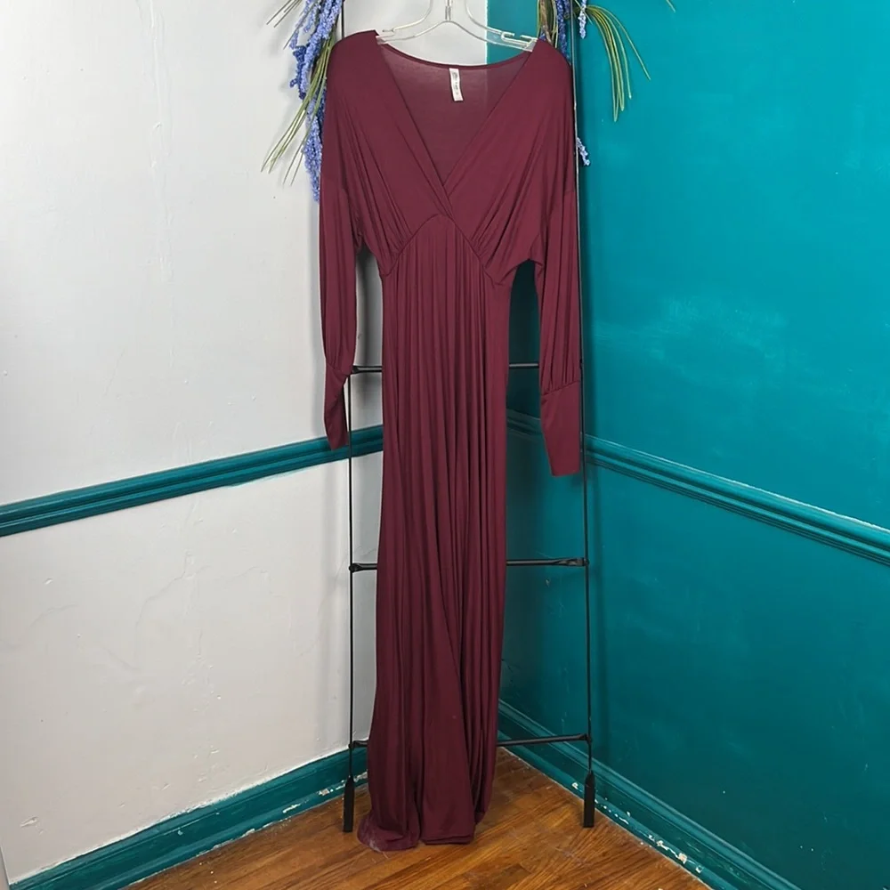 24/7 Comfort Apparel Formal
Long Sleeve Maxi burgundy - Picture 6 of 6
